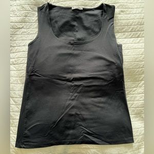 Zara Square Scoop Neck Black Tank Top, Size L